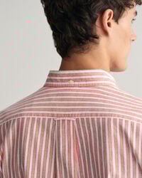 Camicia in misto cotone-lino a righe regular fit