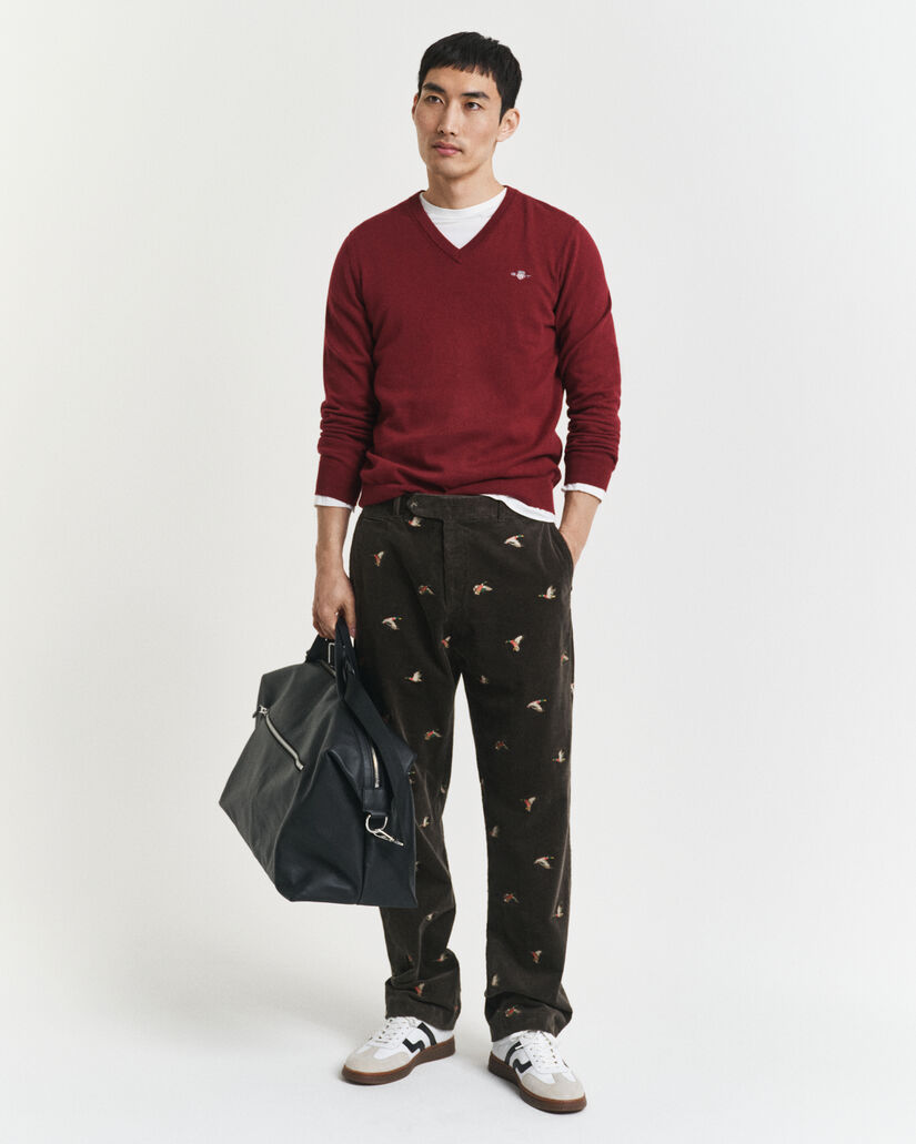 Maglia in cotone con scollo a V classico