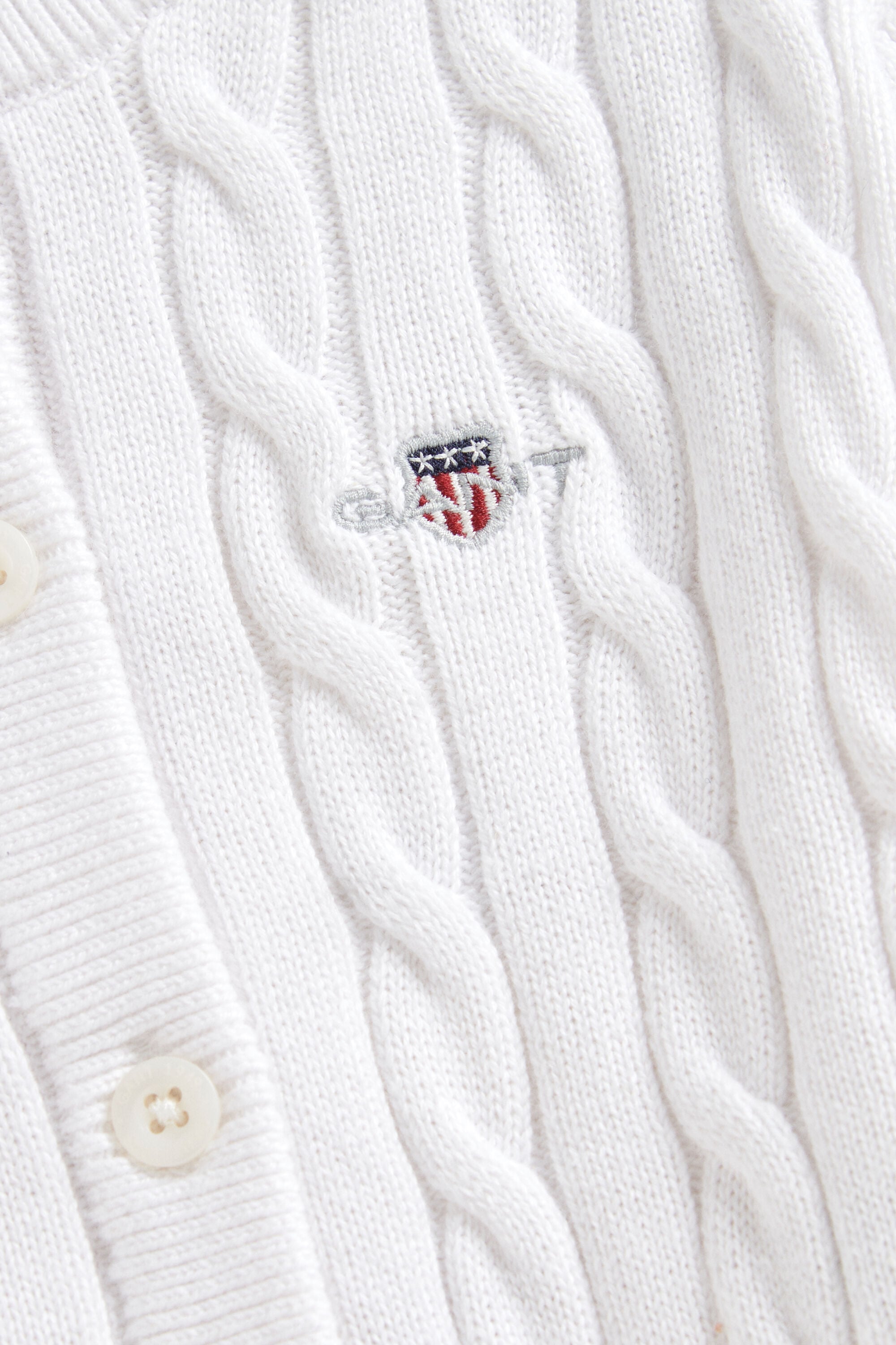 Cardigan lavorato in cotone a trecce Shield Girls