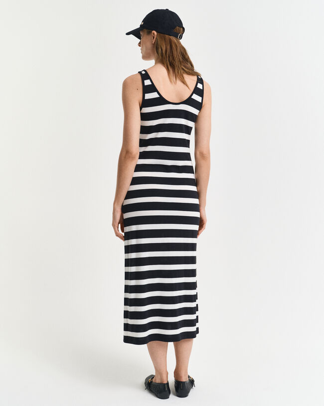 Abito midi in jersey a righe modello a canotta