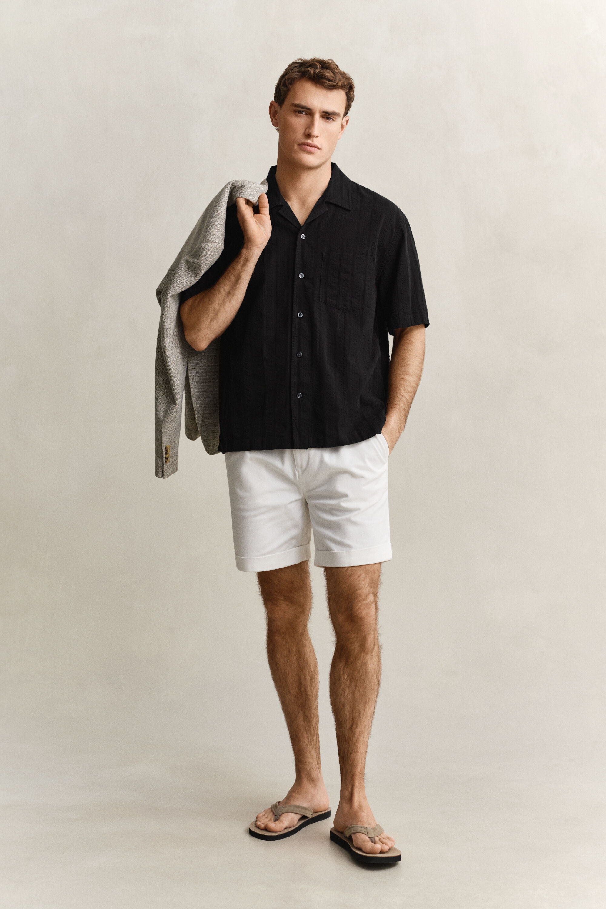 Camicia in tessuto a ratiera a righe relaxed fit