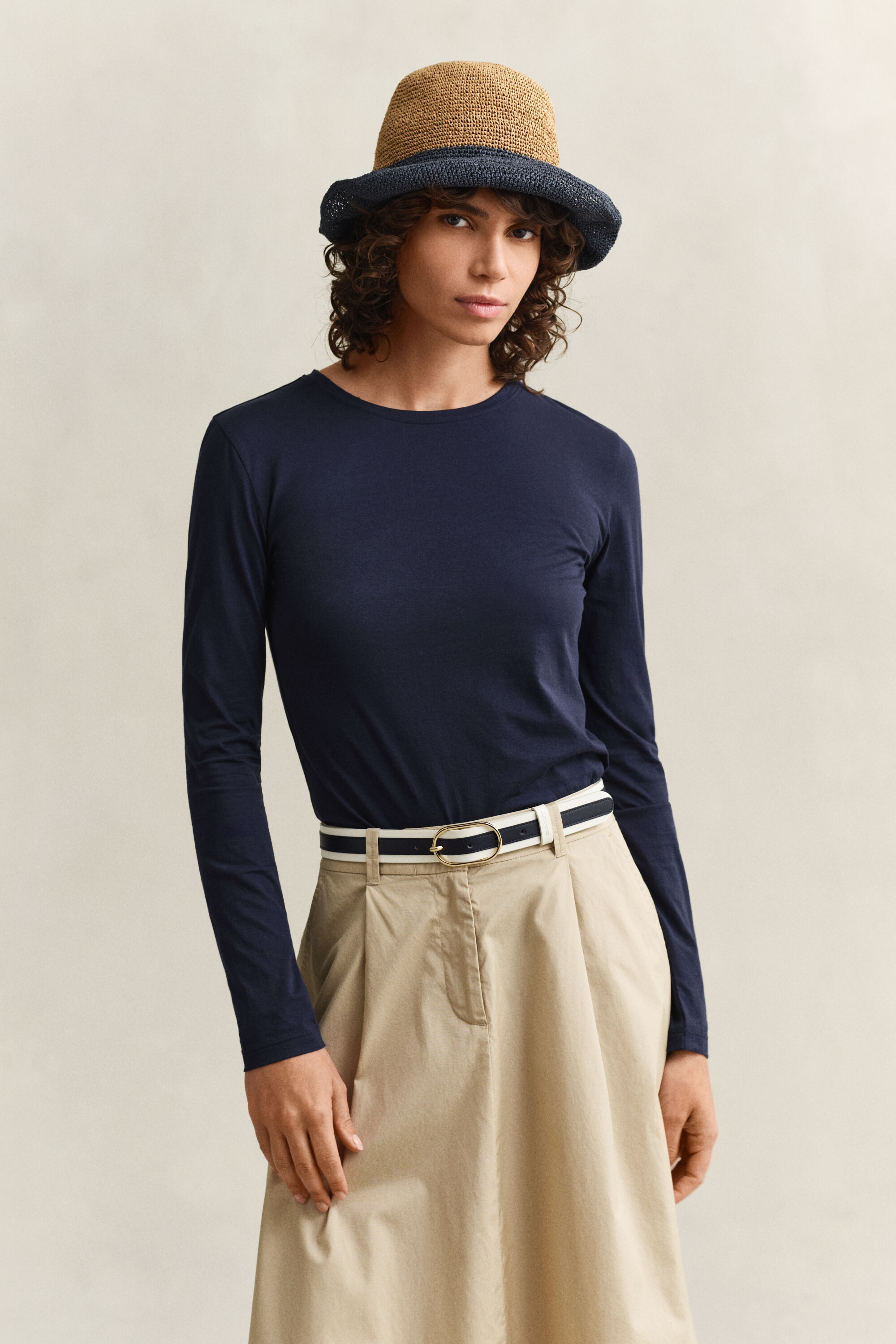 T-shirt in cotone a maniche lunghe