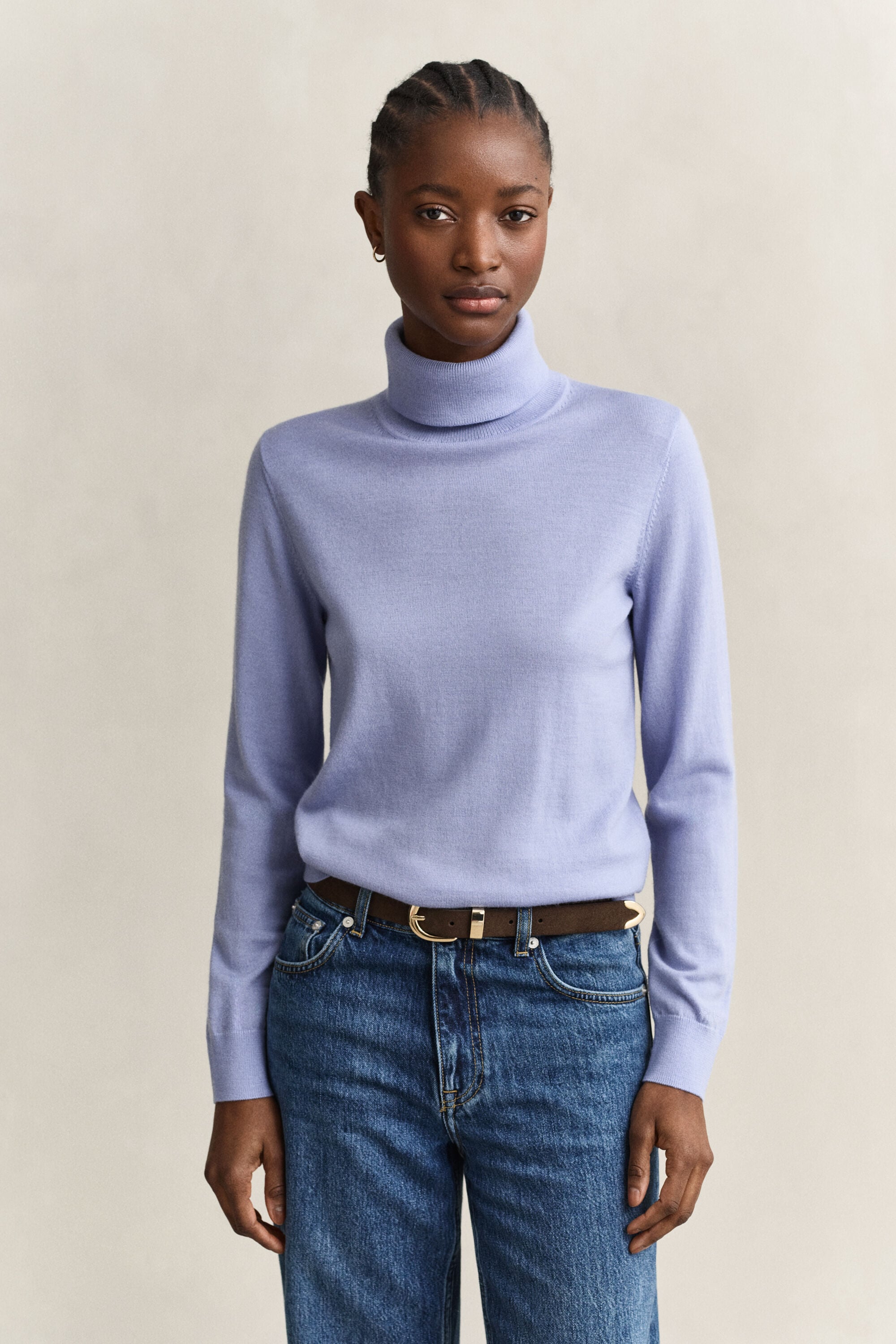 Maglia a collo alto in finissima lana merino