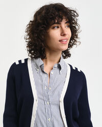 Cardigan con scollo a V con dettagli a contrasto