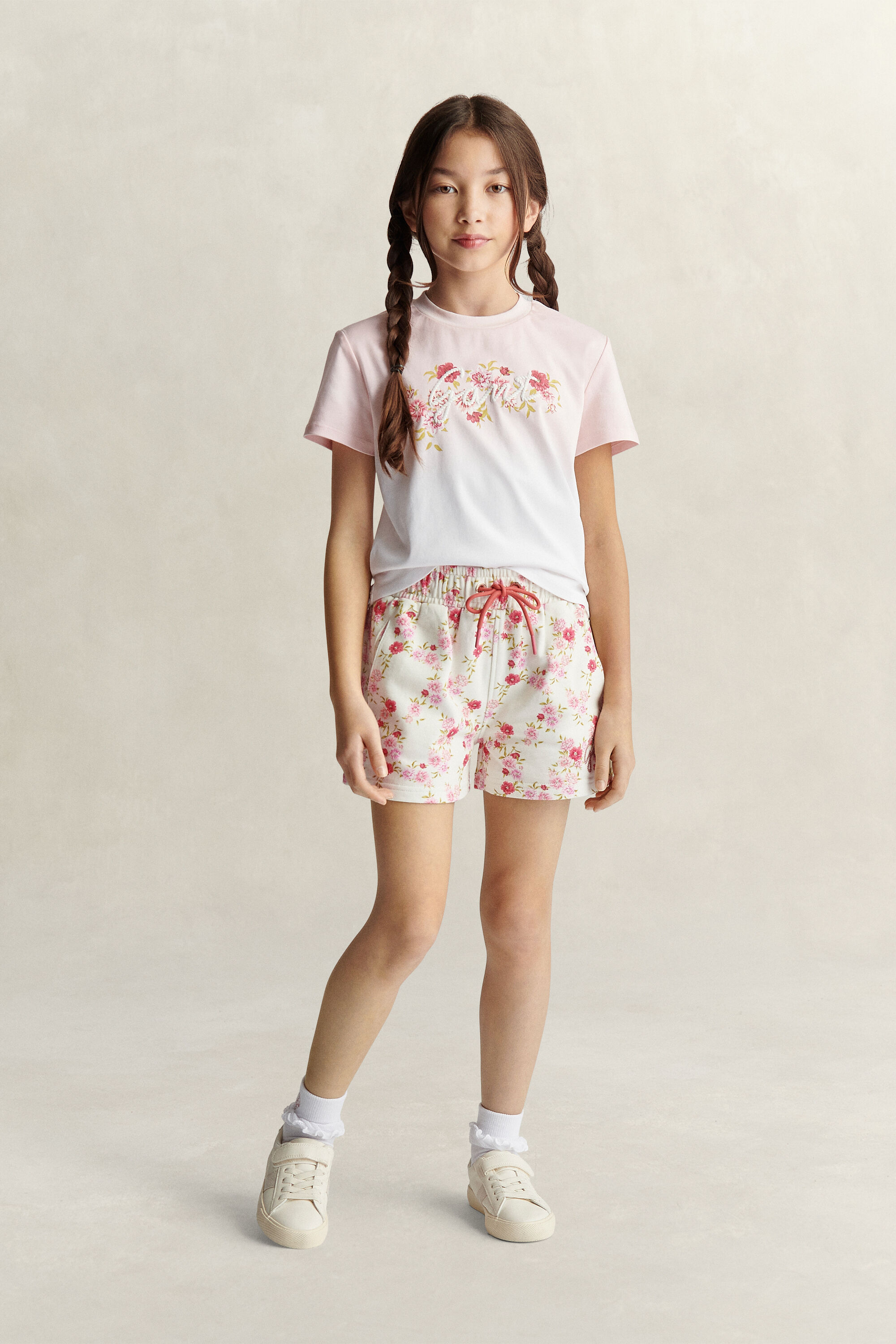 T-shirt con stampa floreale Teen Girls
