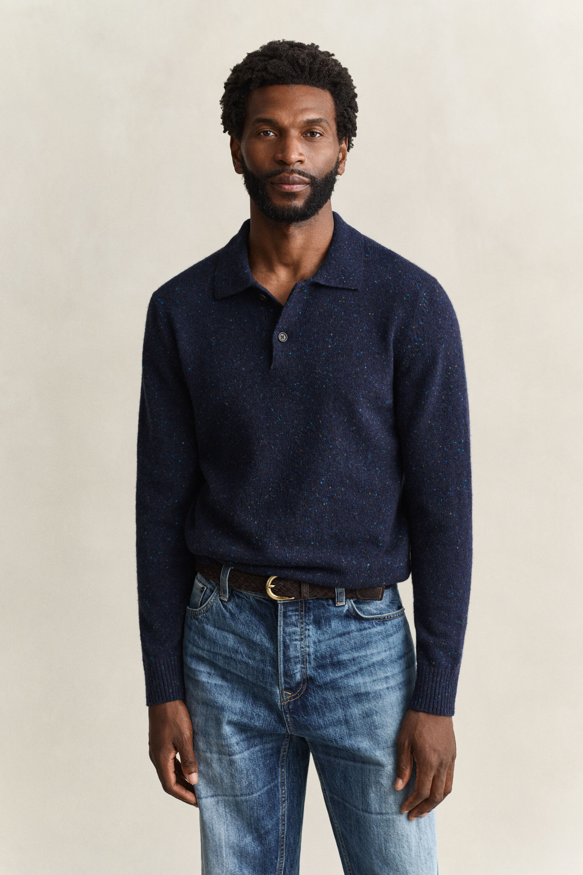 Maglia stile polo Nepps in misto lana