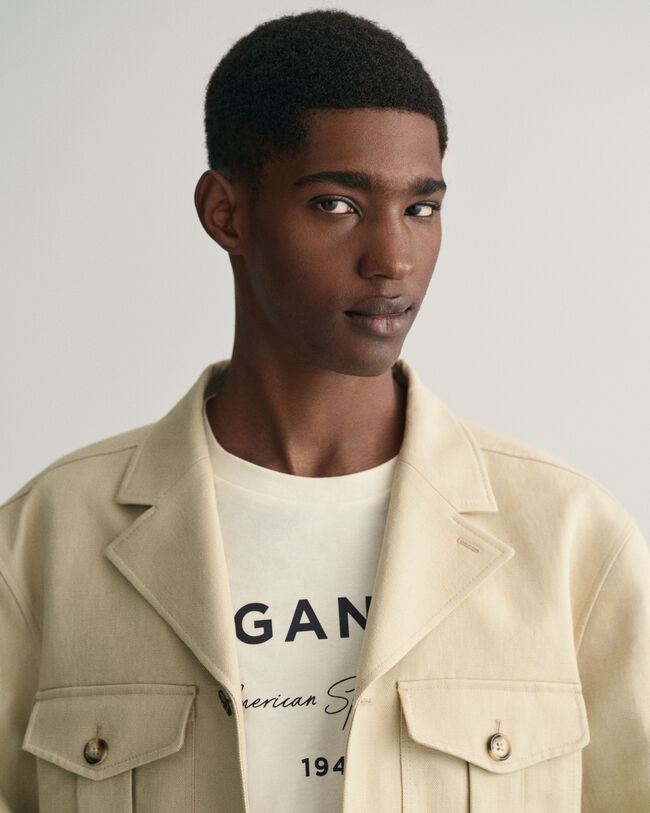 Giacca da abito in lino-cotone relaxed fit