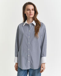 Camicia a righe con colletto a contrasto oversize