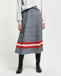 Gonna plissettata con stampa a quadri