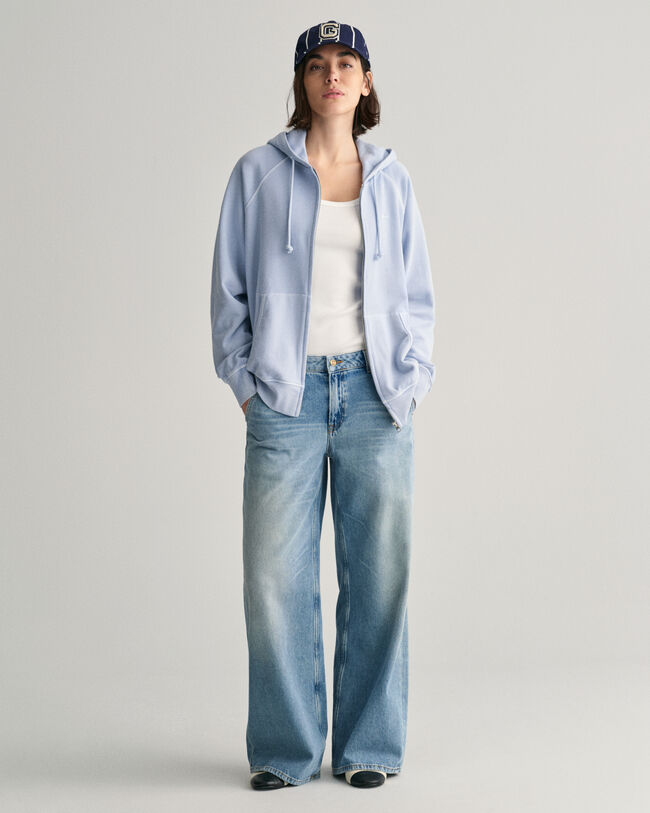 Felpa con cappuccio e zip Sunfaded