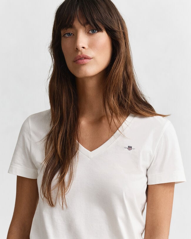 T-shirt Shield con scollo a V