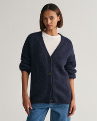 Cardigan con scollo a V Hairy Textured