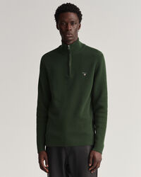 Maglia a coste Texture con zip corta