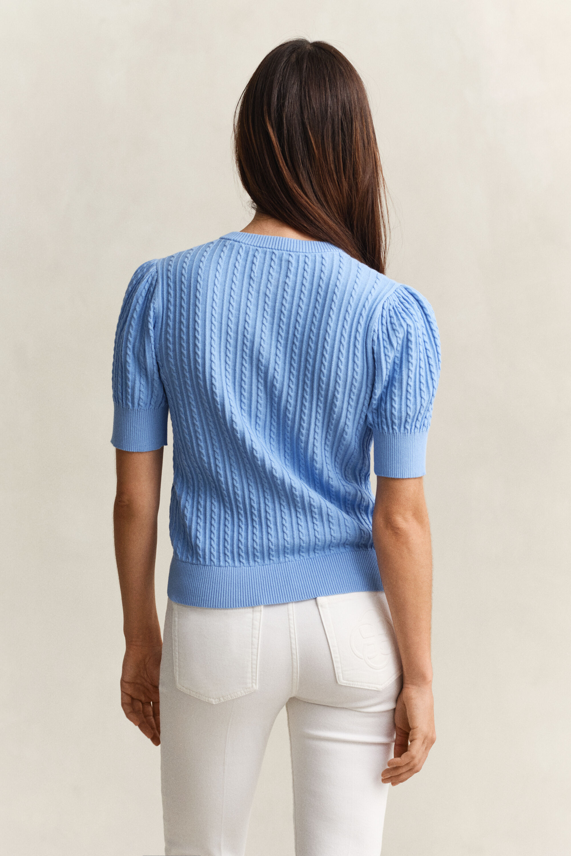 Cardigan in maglia di cotone a trecce