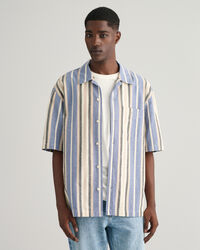 Camicia a maniche corte a righe larghe relaxed fit
