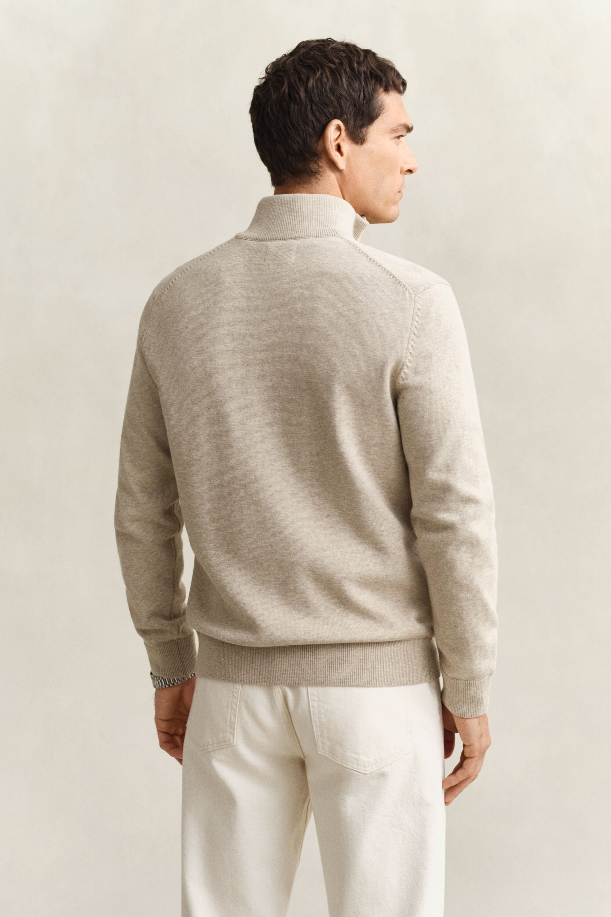 Cardigan in cotone casual con zip