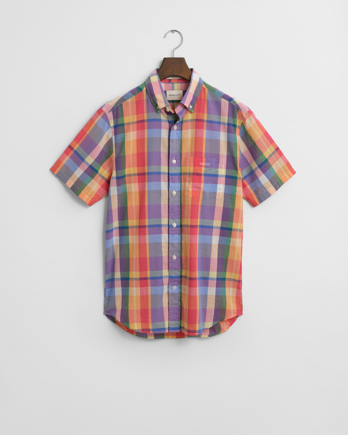 Camicia in madras indiano maniche corte regular fit