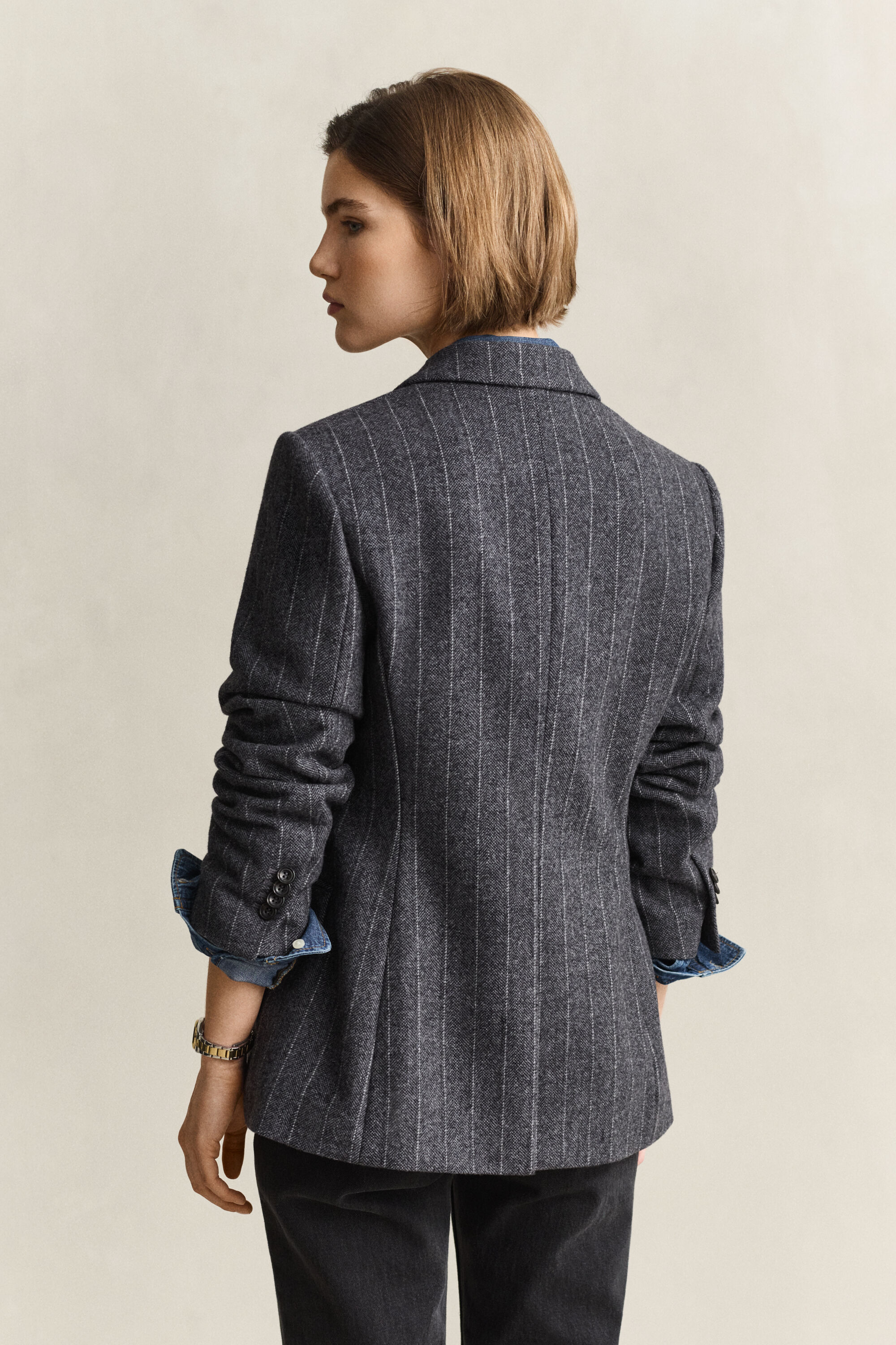 Blazer a clessidra gessato