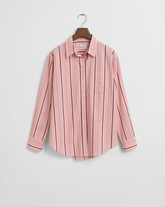 Camicia classica in popeline a righe relaxed fit