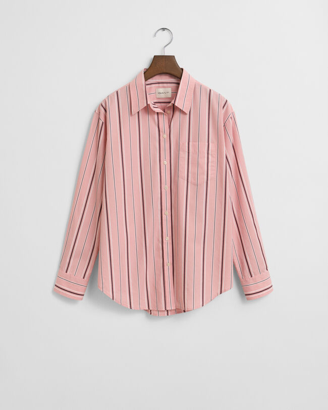 Camicia classica in popeline a righe relaxed fit