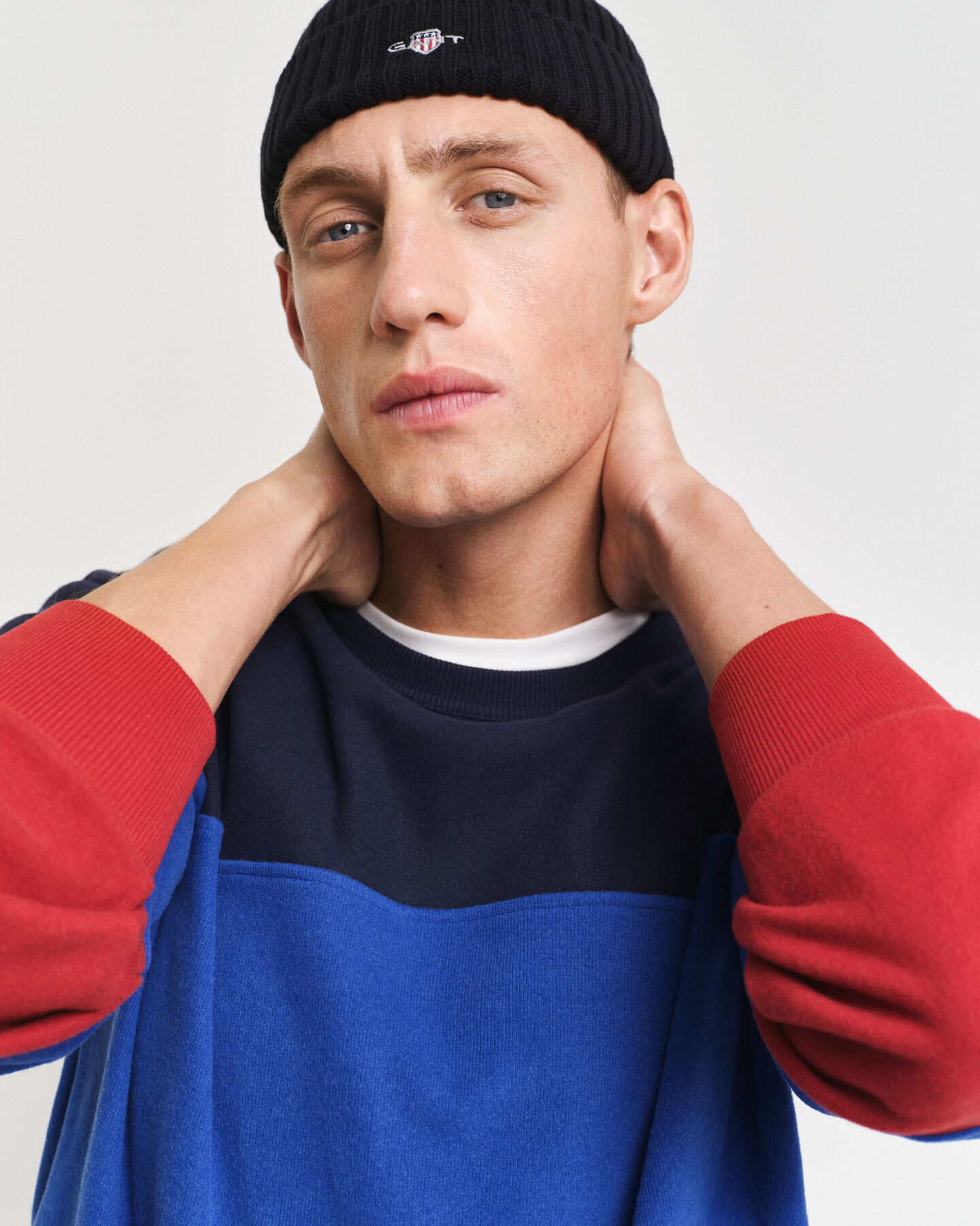 Felpa girocollo colour block