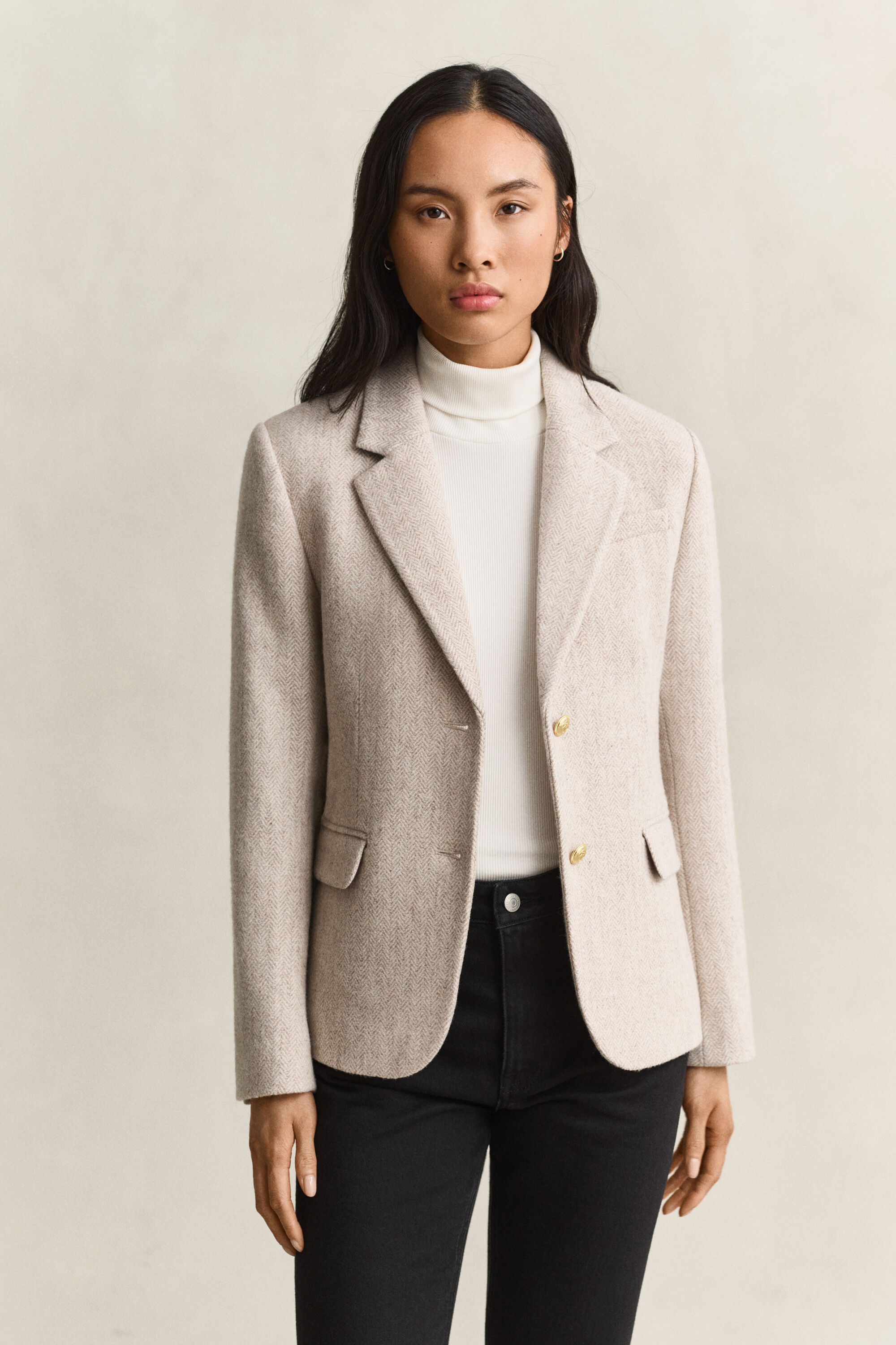 Blazer con motivo a spina di pesce