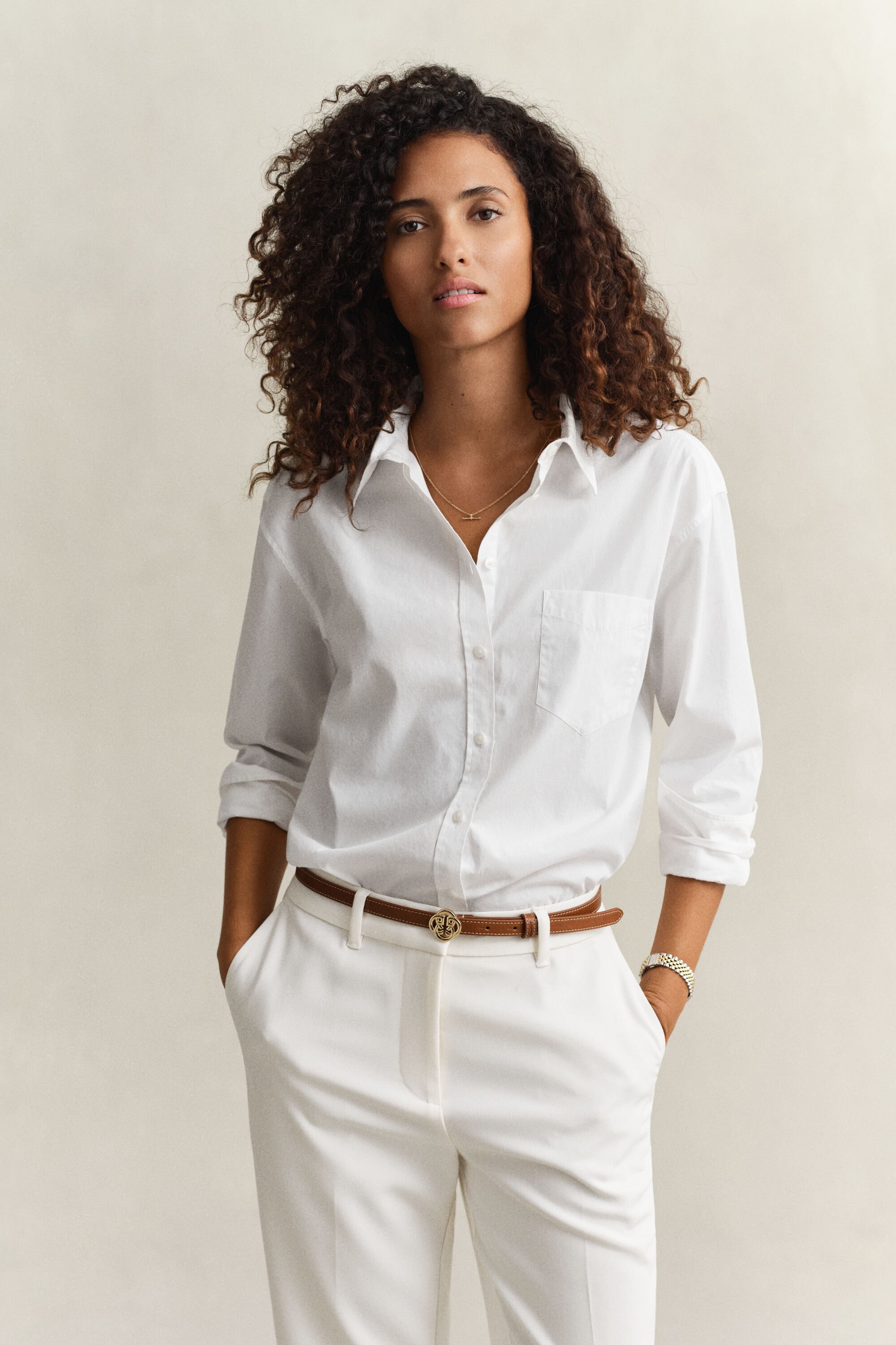 Camicia classica in popeline relaxed fit