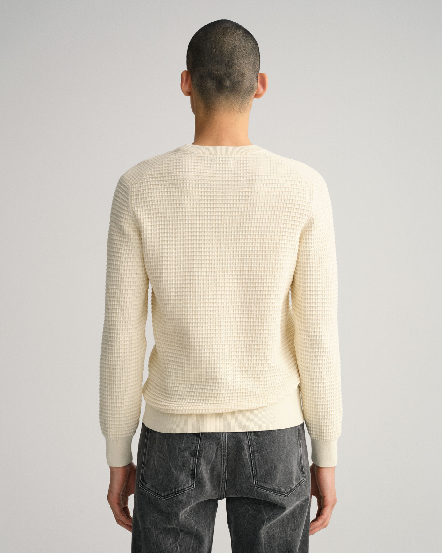 Maglia girocollo in cotone Texture