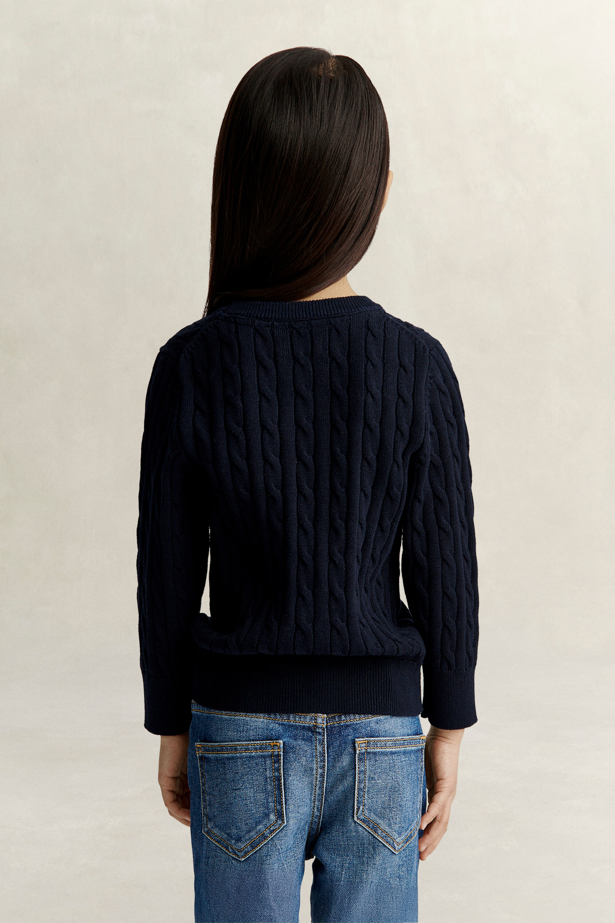 Maglia lavorata in cotone a trecce Shield Girls