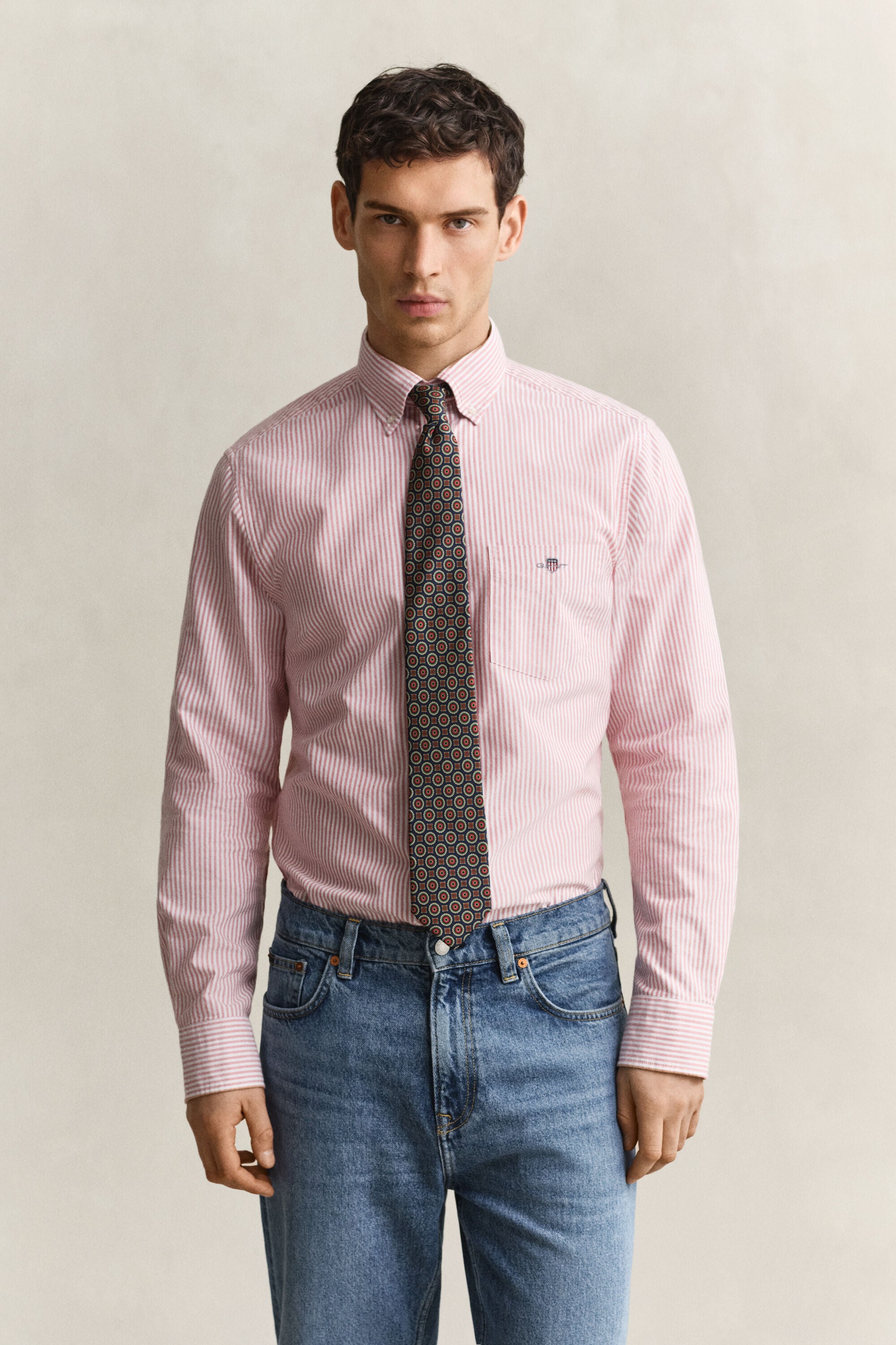 Camicia Oxford classica a righe Banker