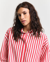 Camicia classica in popeline a righe oversize