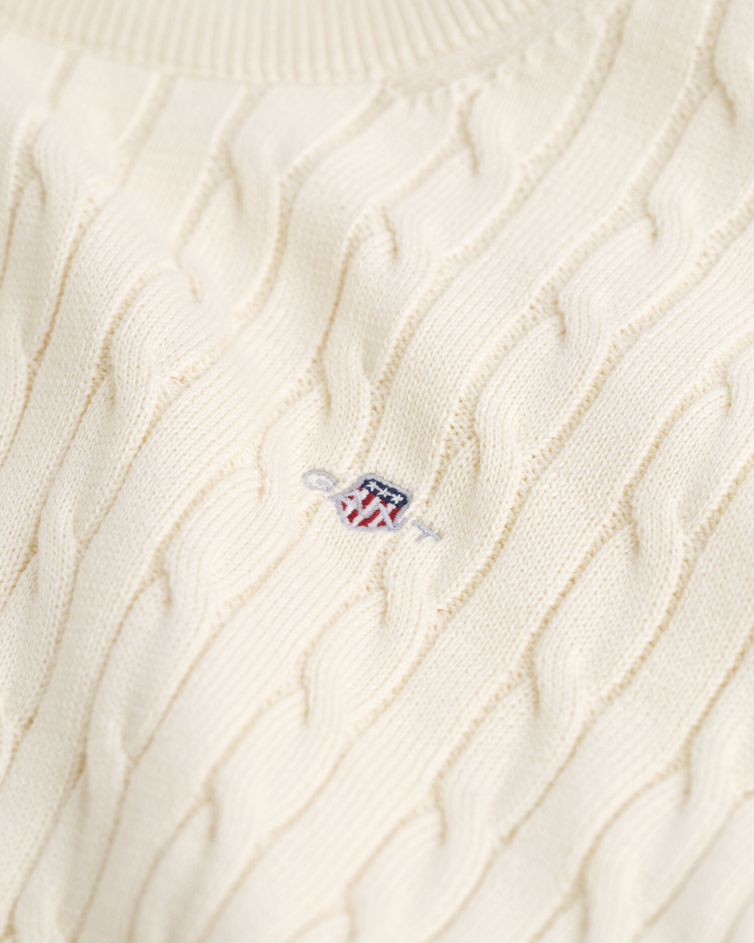 Maglia girocollo in cotone a trecce Shield Teens