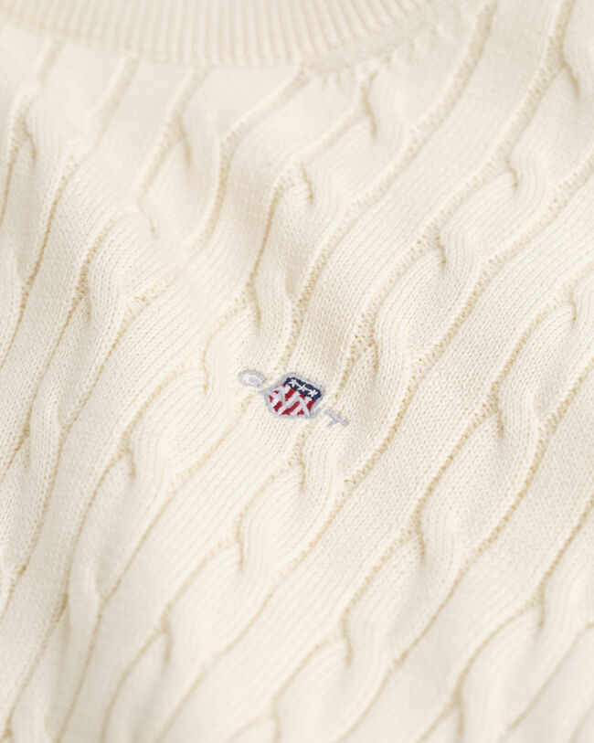 Maglia girocollo in cotone a trecce Shield Teens