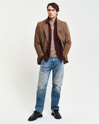 Cardigan con zip lavorato a trecce