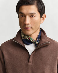 Felpa Sacker Rib leggera con zip corta