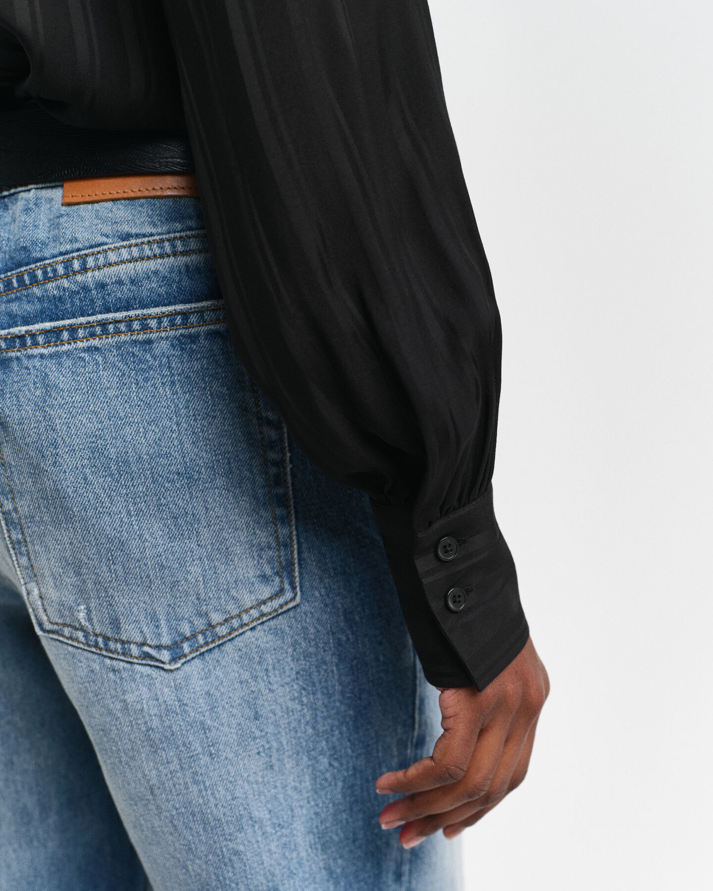 Camicia in raso a righe regular fit