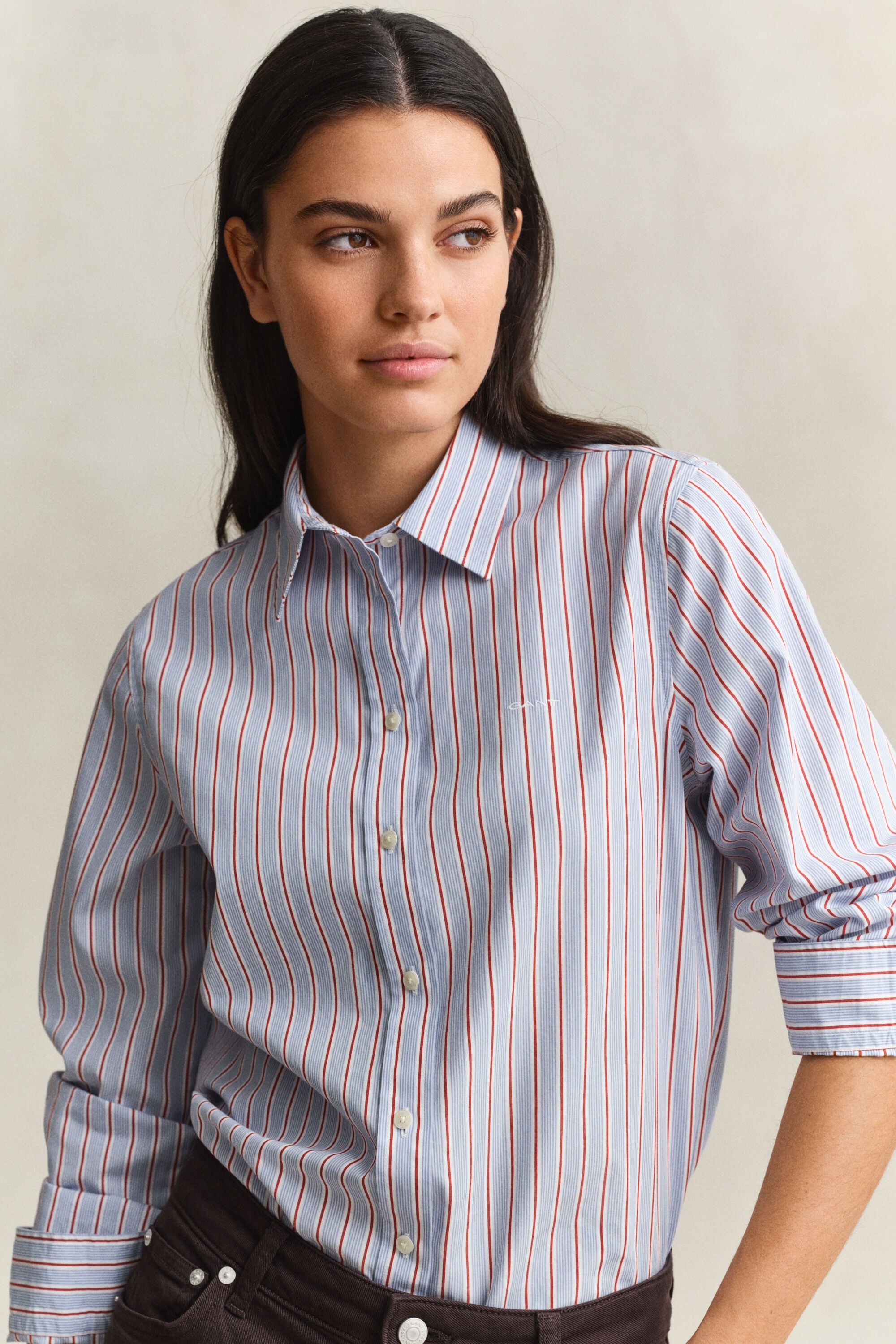 Camicia classica in popeline a righe regular fit