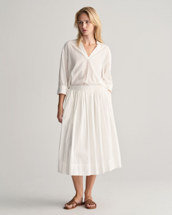 Gonna pull-on a righe Seersucker