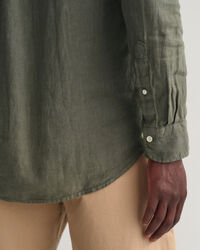 Camicia di lino tinto in capo regular fit