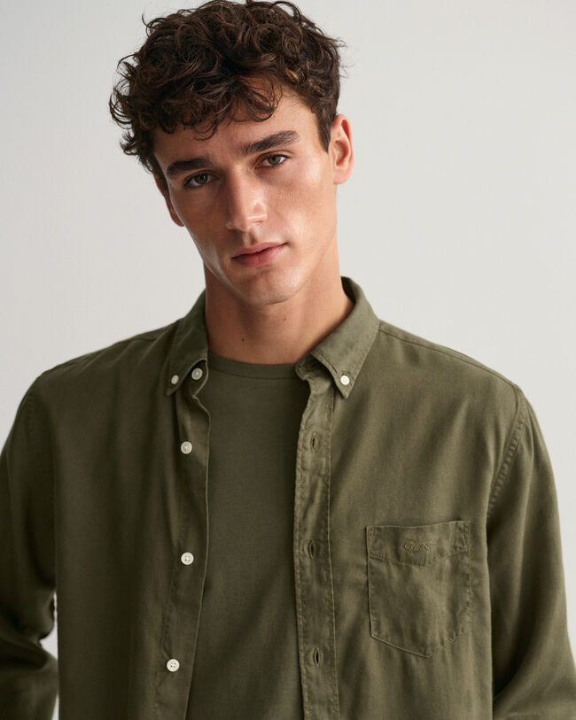 Camicia in lyocell tinta in capo regular fit