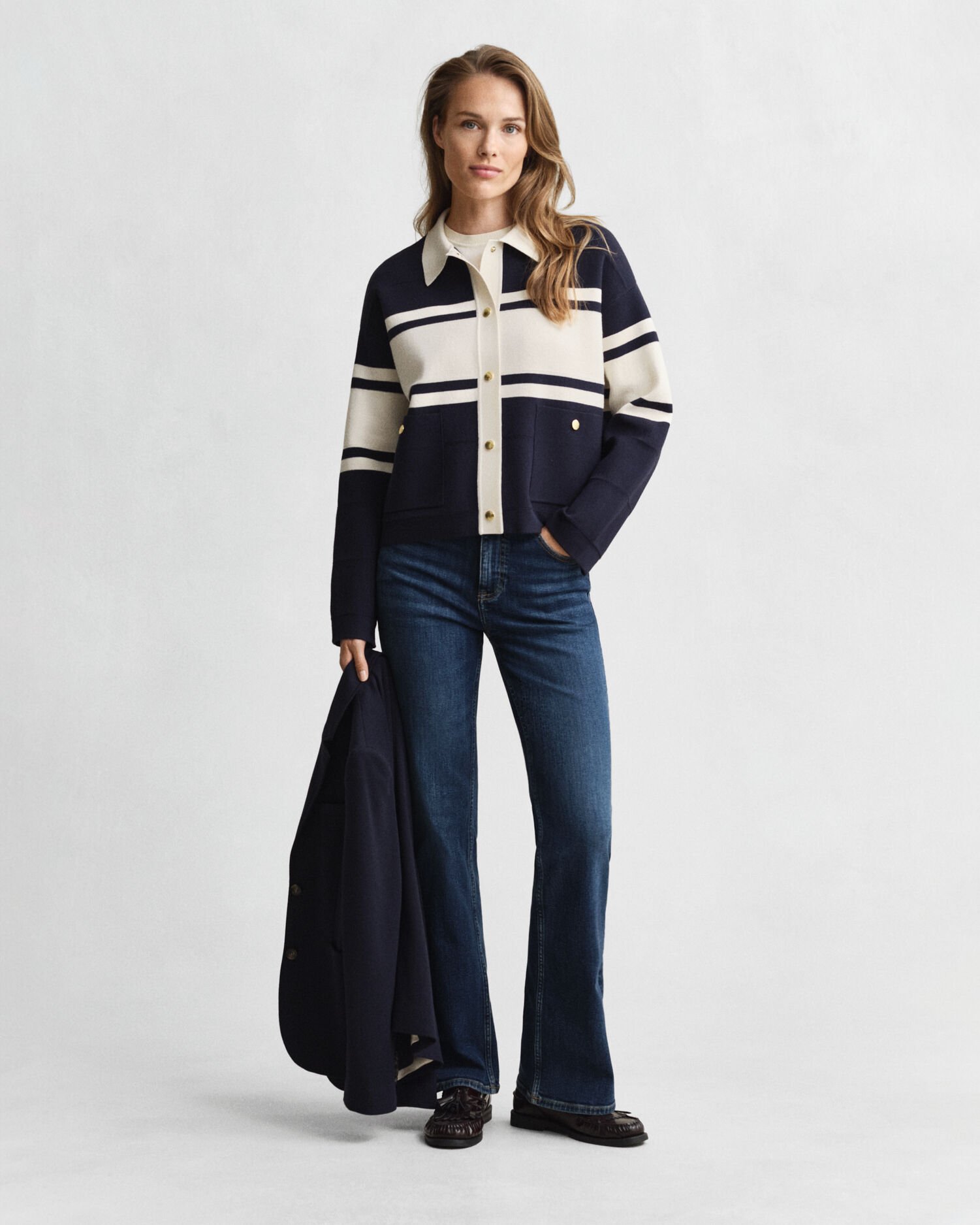 Cardigan a blocchi di colore