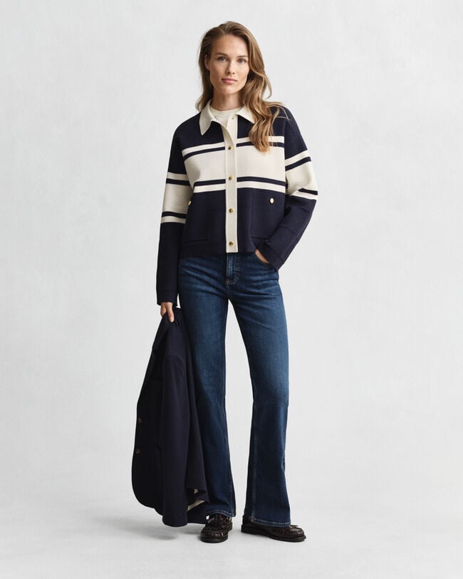 Cardigan a blocchi di colore