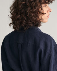 Abito chemisier in lino a maniche corte