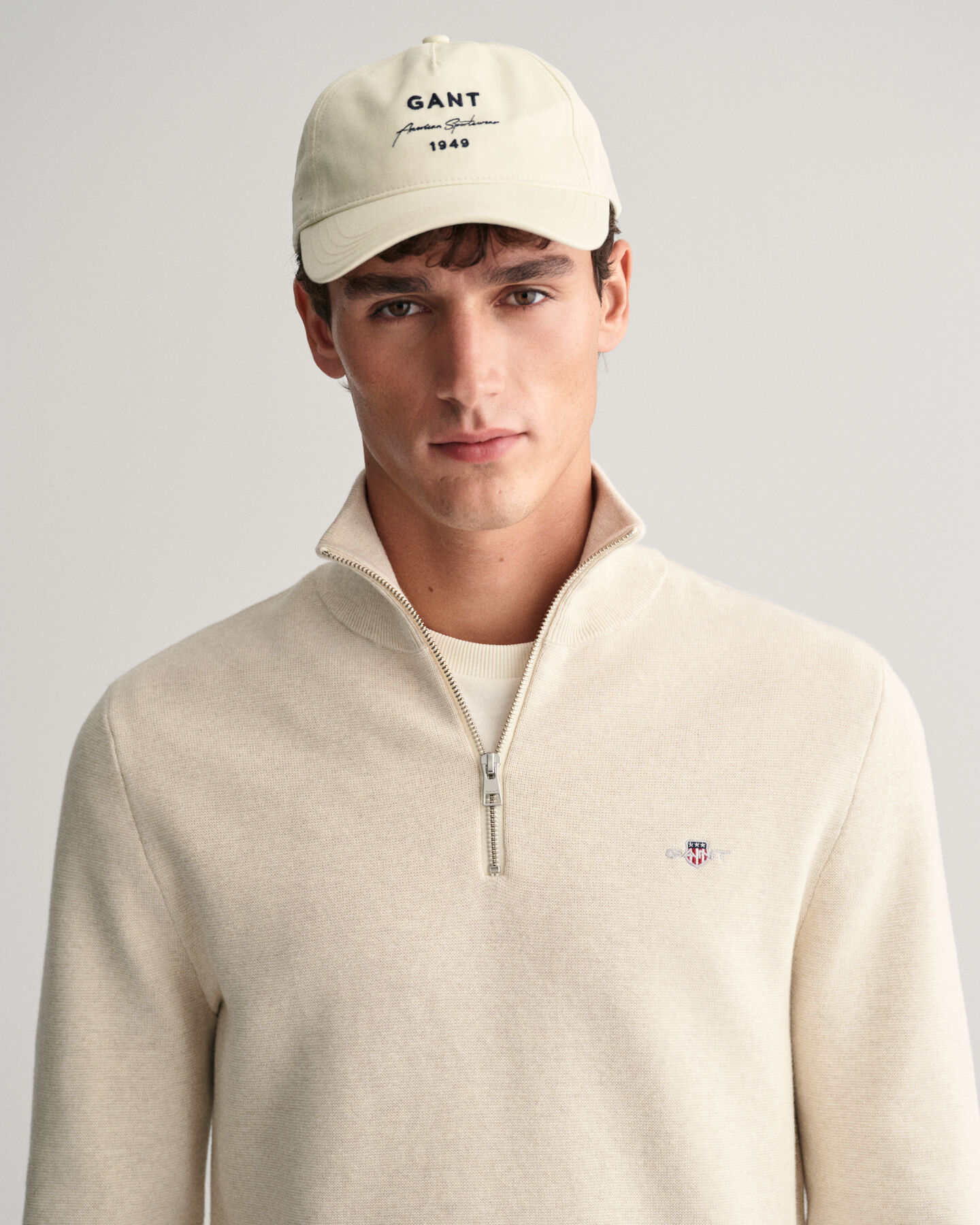 Maglia in cotone con zip corta Milano Knit