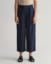 Pantaloni con cintura a gamba larga corti alla caviglia