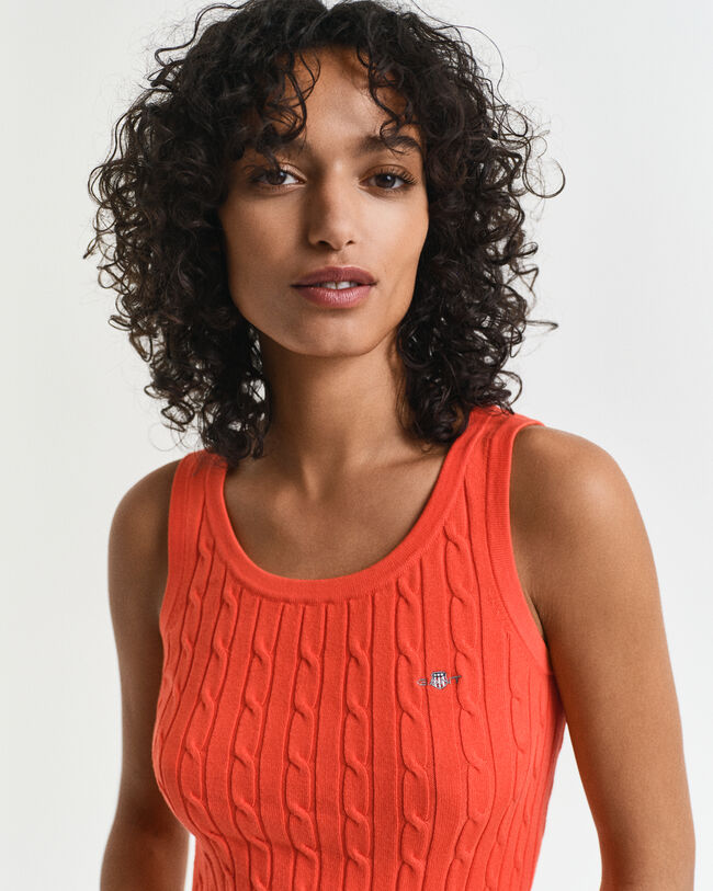 Canotta in cotone elasticizzato a trecce