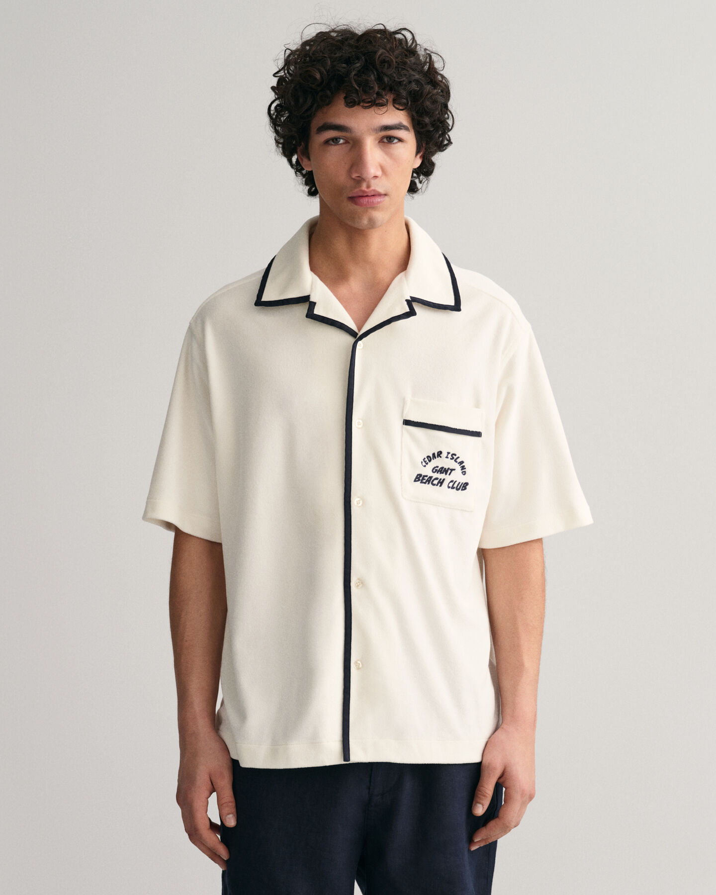 Camicia a maniche corte Terry Cloth relaxed fit