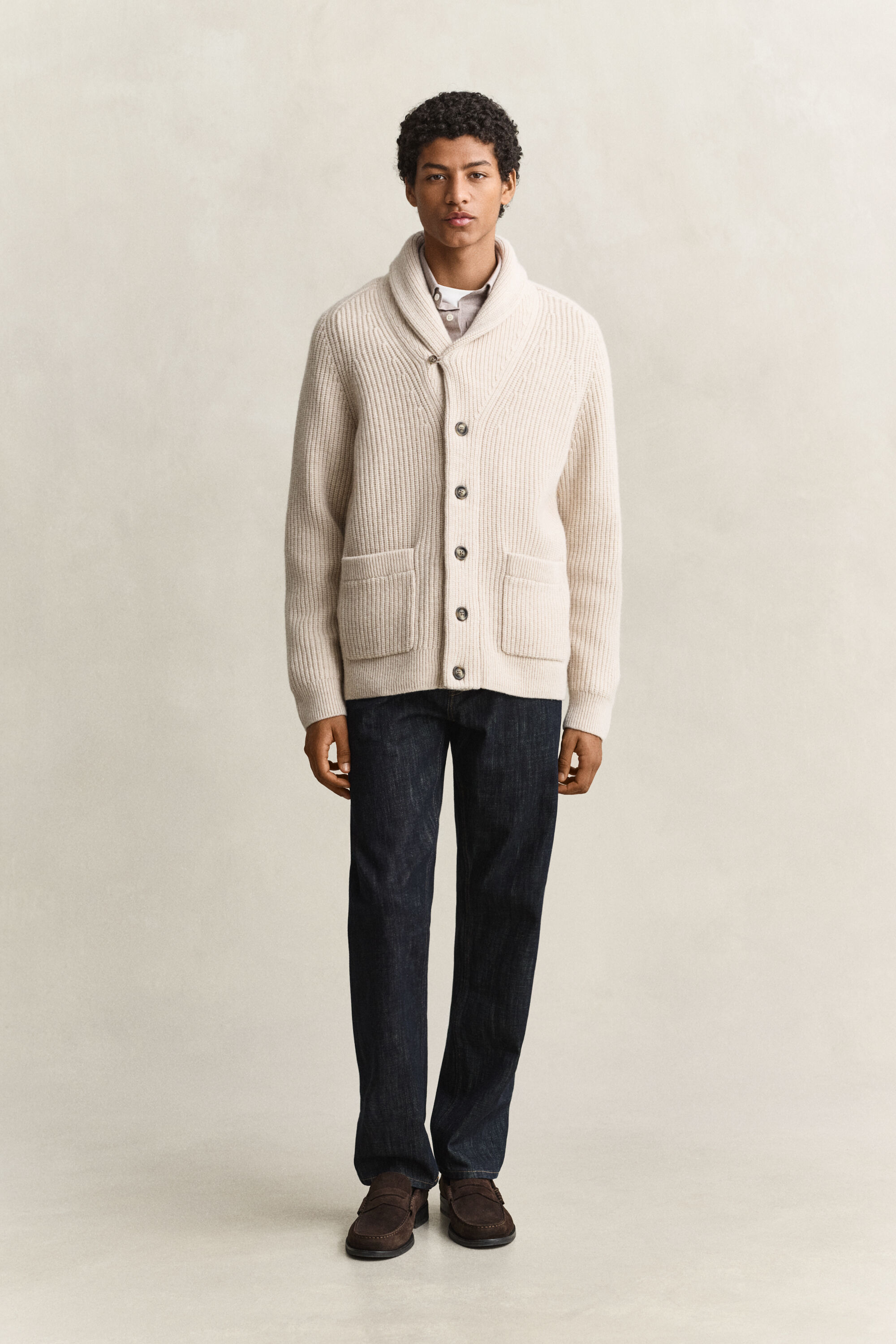 Cardigan in misto lana a coste