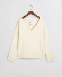 Maglia con motivo a spina di pesce con scollo a V