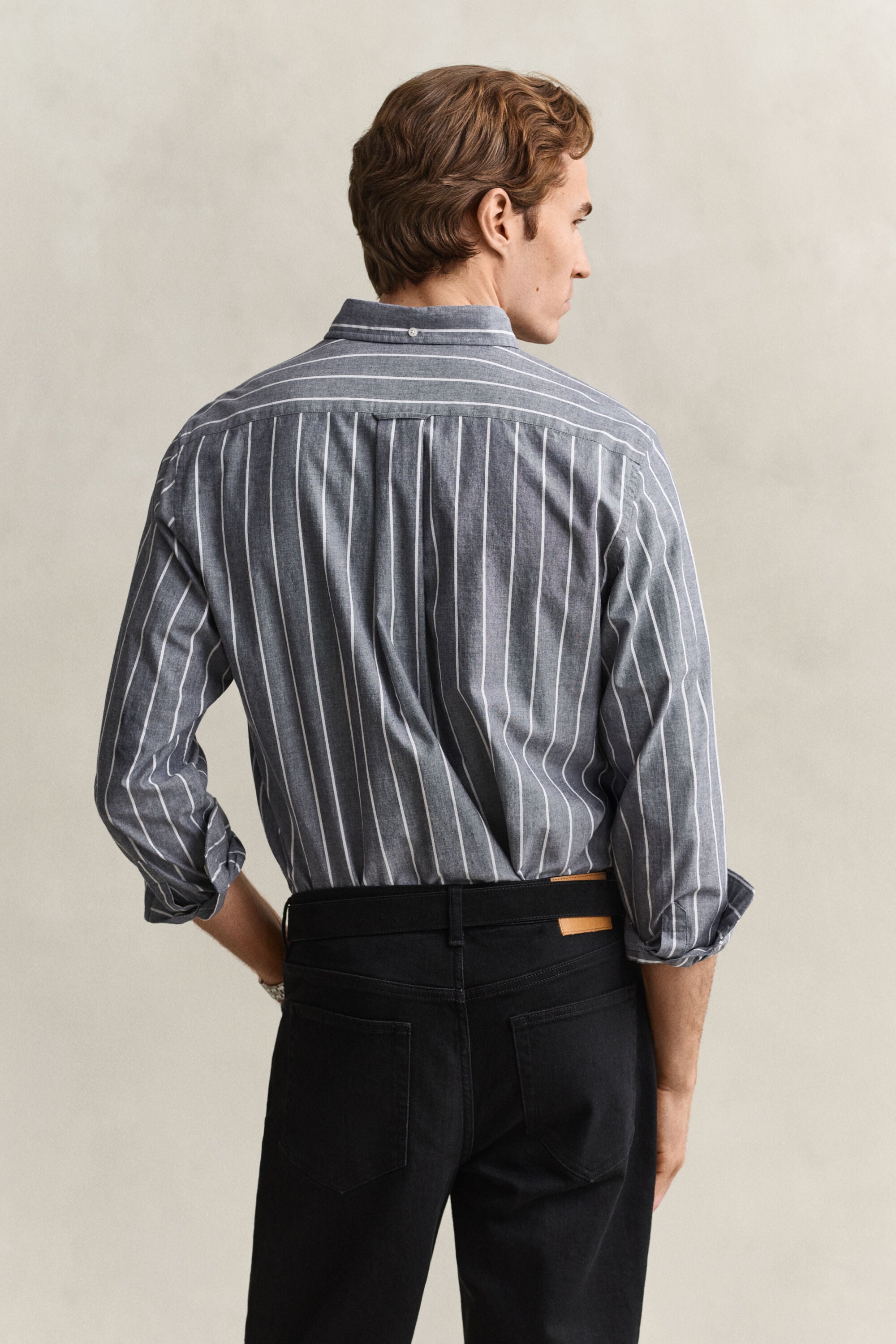 Camicia in popeline mélange a righe